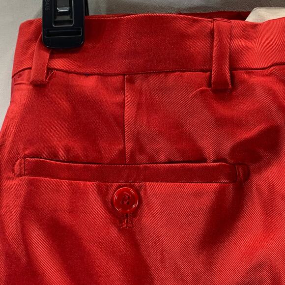 FERRECCI Men's Red Satin Short Super 150's Flat Front Suit Pant SZ 28S - Picture 5 of 14